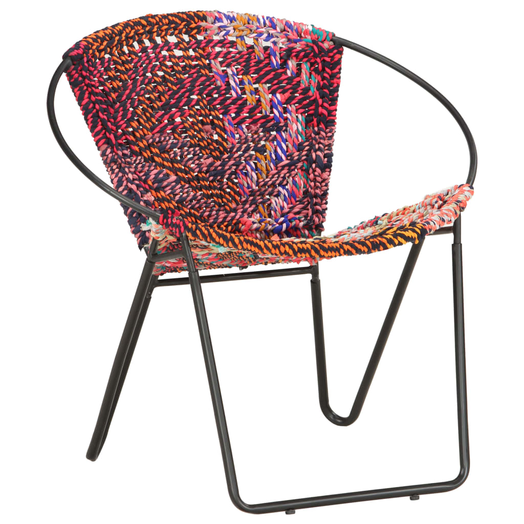 Circle Chair Multicolours Chindi Fabric